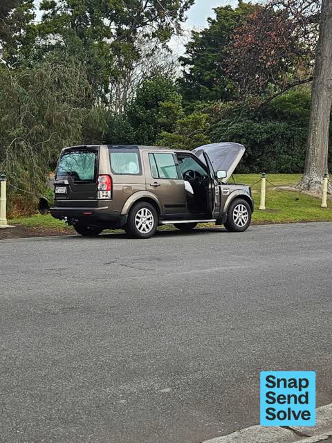 Hazard, vehicle, a report photo