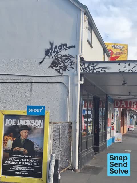 Graffiti on a fence, building or structure, a report photo