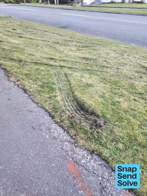 Graffiti on a road, footpath or bridge, a report photo