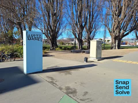 Graffiti on a fence, building or structure, a report photo