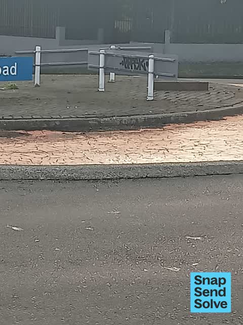 Graffiti on a sign, mural or public art, a report photo