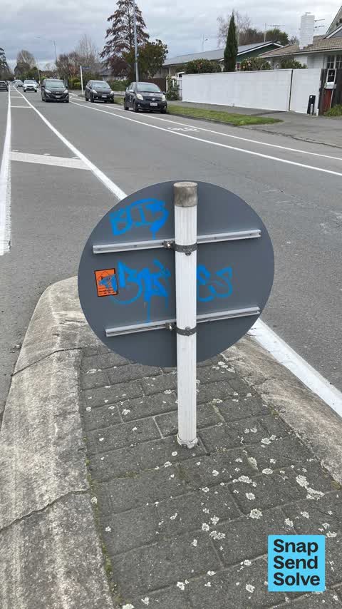 Graffiti on a sign, mural or public art, a report photo