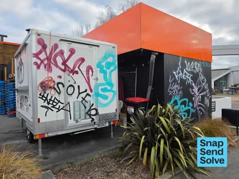 Graffiti on a fence, building or structure — a report photo