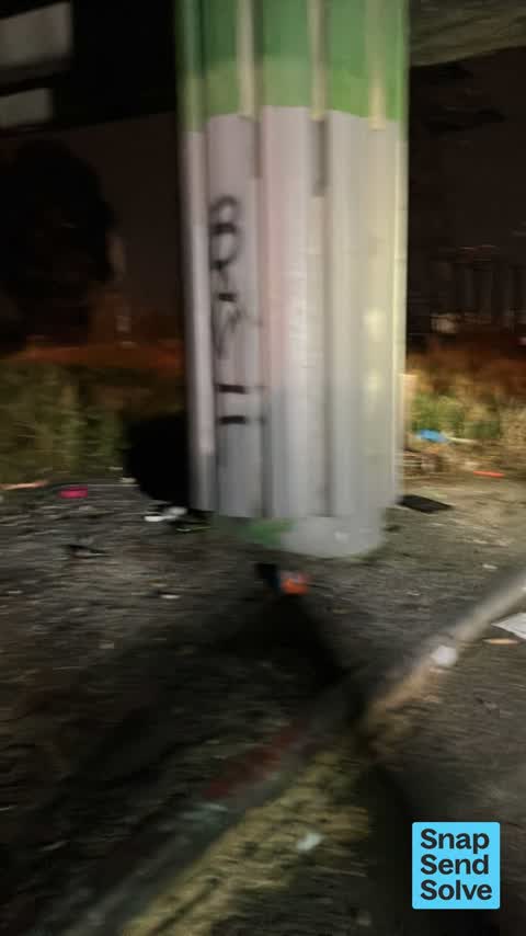 Graffiti on a road, footpath or bridge, a report photo