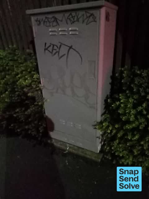 Graffiti on a fence, building or structure, a report photo