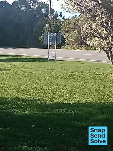Graffiti on a sign, mural or public art, a report photo
