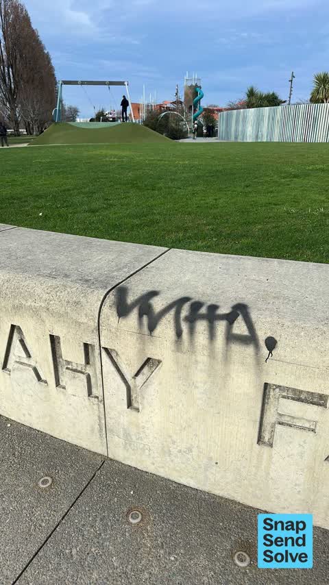 Graffiti on a playground or in a park — a report photo