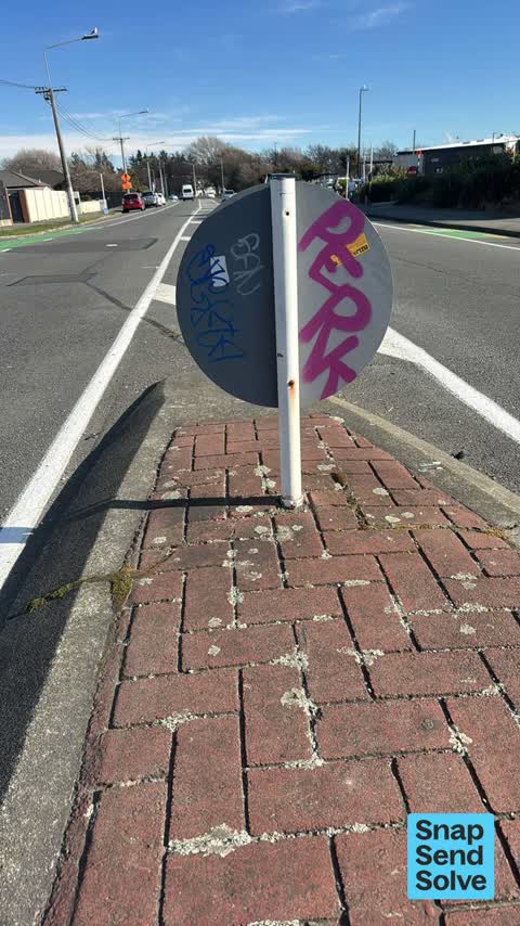 Graffiti on a sign, mural or public art, a report photo