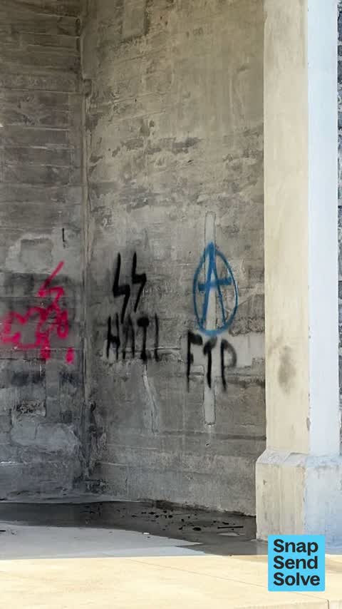 Graffiti on a fence, building or structure, a report photo