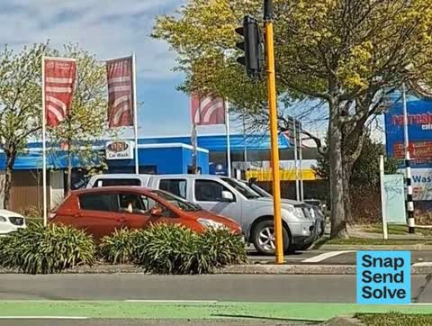 Graffiti on a traffic light pole or cabinet, or wa — a report photo