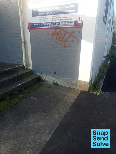 Graffiti on a fence, building or structure, a report photo