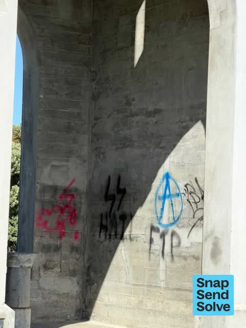 Graffiti on a fence, building or structure, a report photo