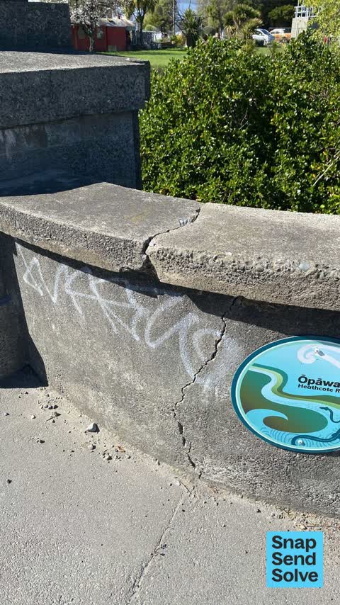 Graffiti on a road, footpath or bridge, a report photo