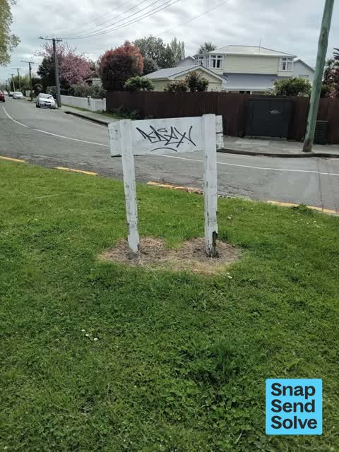 Graffiti on a sign, mural or public art — a report photo