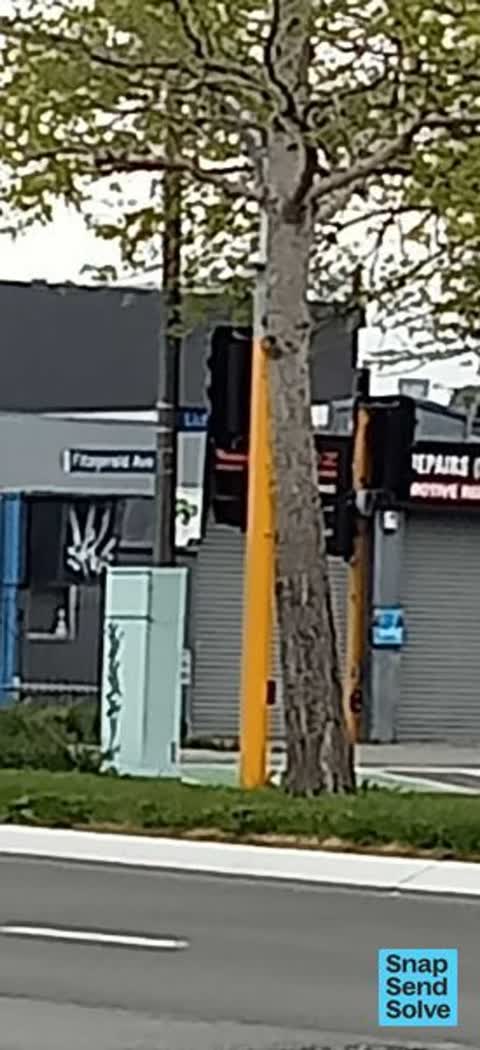 Graffiti on a traffic light pole or cabinet, or wa, a report photo