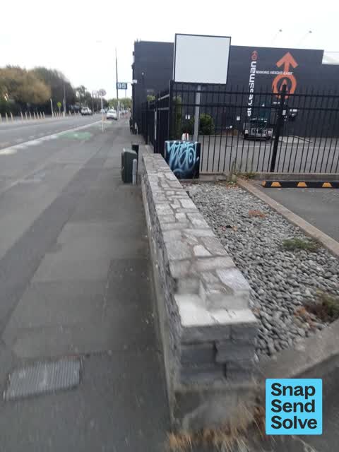 Graffiti on a fence, building or structure, a report photo