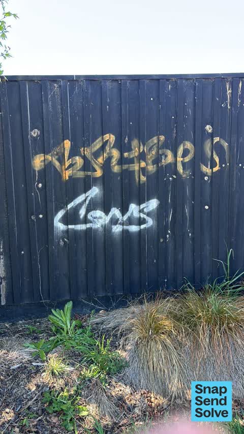 Graffiti on a fence, building or structure, a report photo