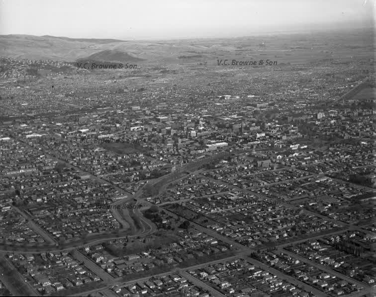 Looking across central city Christchurch. Inter... (PB0619/133), 1939