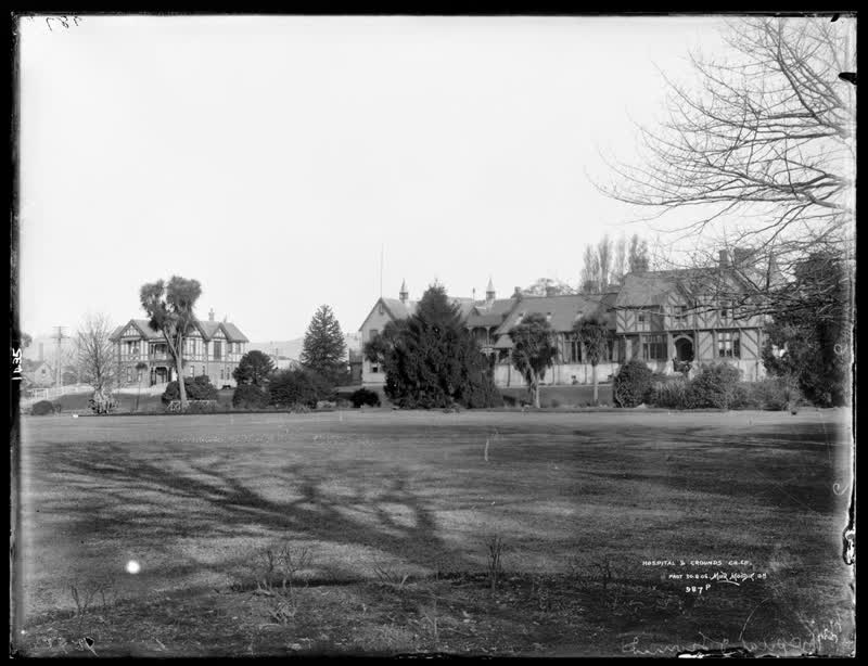 Hospital and grounds, Christchurch, 1905