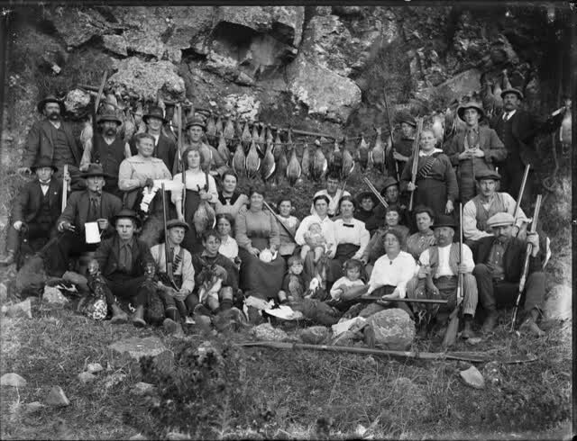 Hunting party, probably Christchurch district, [ca 1915], 1915