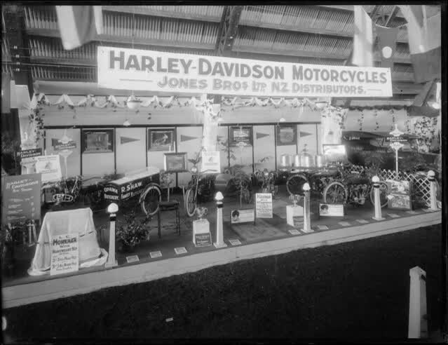 Harley-Davidson motorcycle display, ca 1920, 1920
