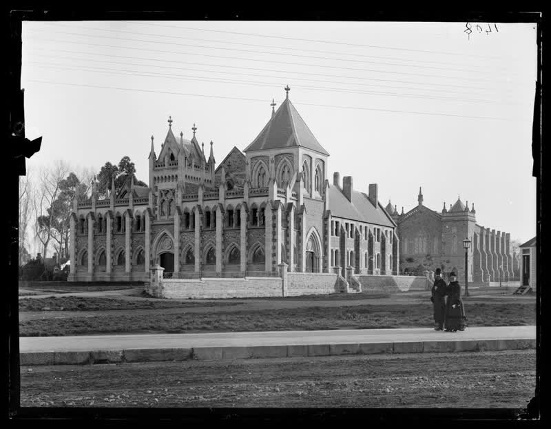 Supreme Court and Wesleyan Church, Christchurch, 1880