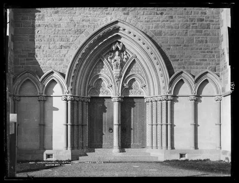 Christchurch Cathedral, west door, 1880