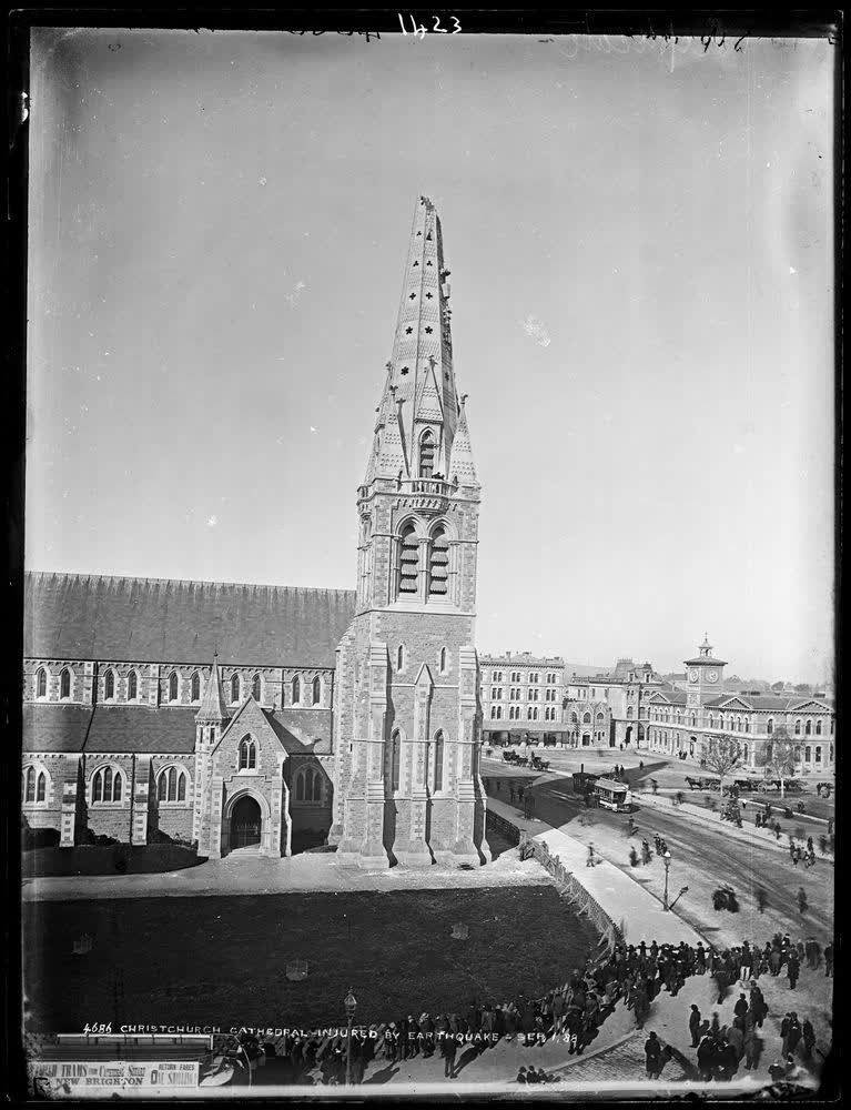 Christchurch Cathedral, injured by earthquake, September 1 1888, 1888