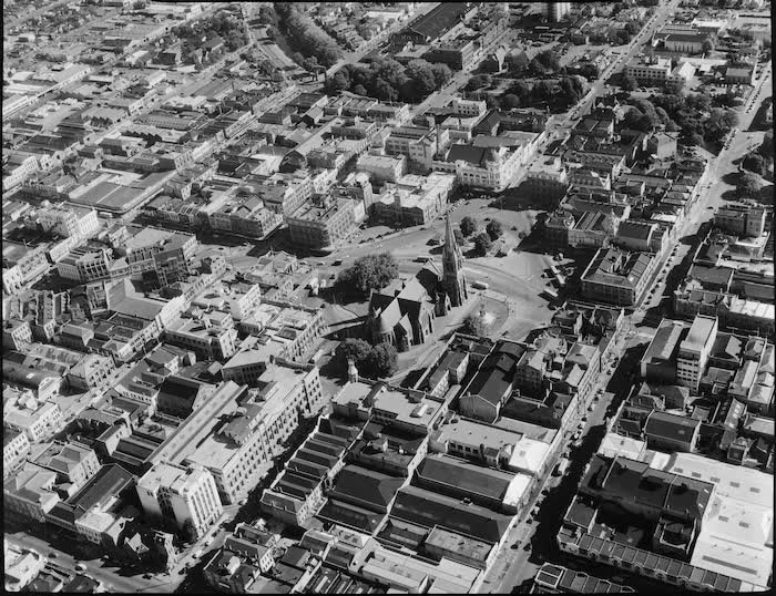 Cathedral Square, Christchurch, 1955