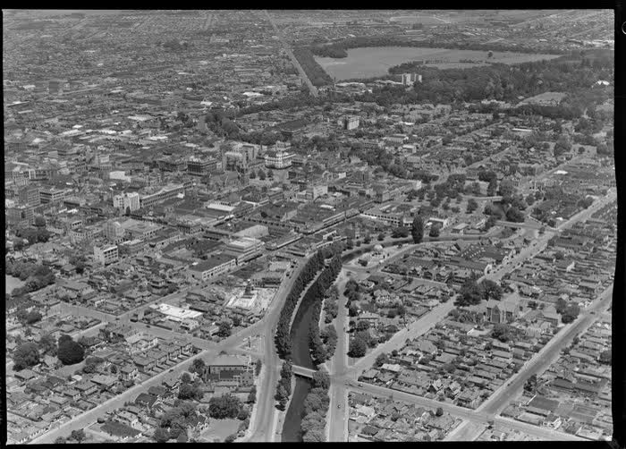 Central Christchurch, from the north, 1949