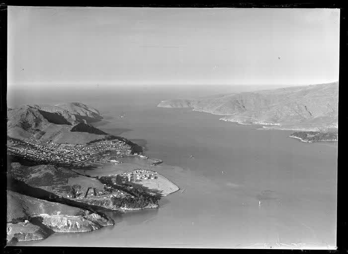 Lyttelton and harbour, Christchurch, 1950
