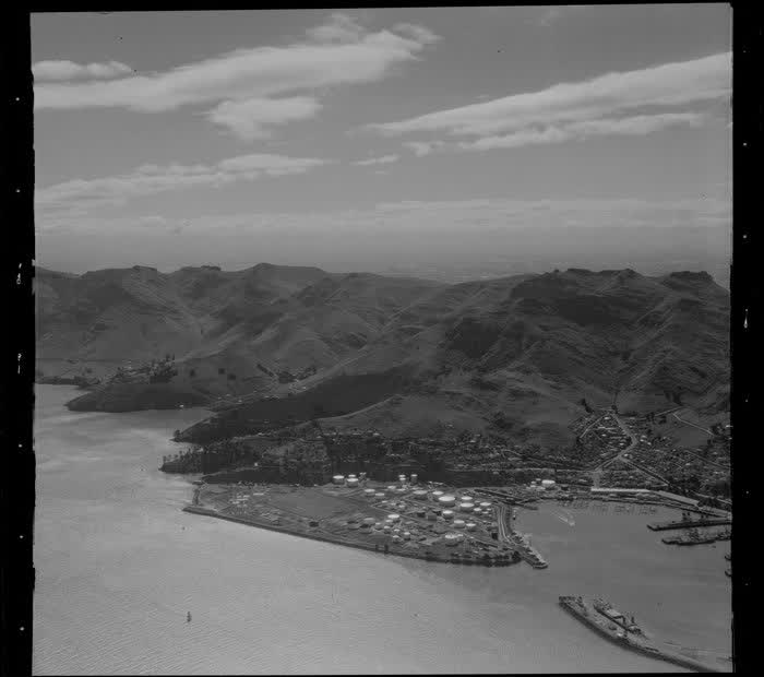 Tanks by the wharf, Lyttelton, Christchurch, 1972