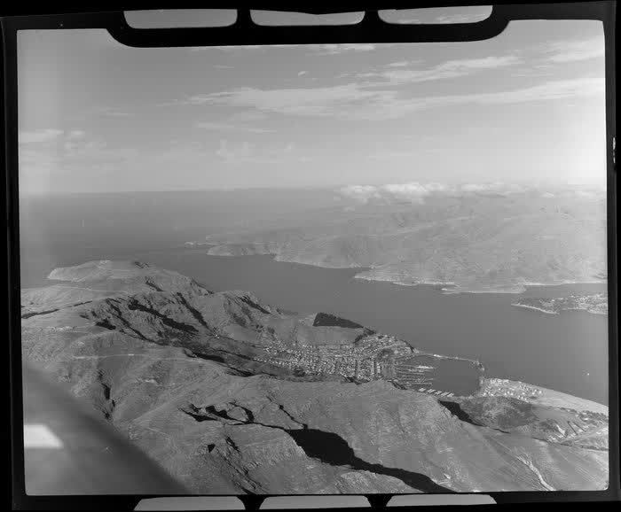Lyttelton and surrounding hills, Christchurch, 1950