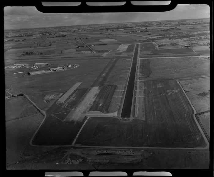 Harewood Airport, Christchurch, Canterbury Region, including cleared land and airstrip, 1951