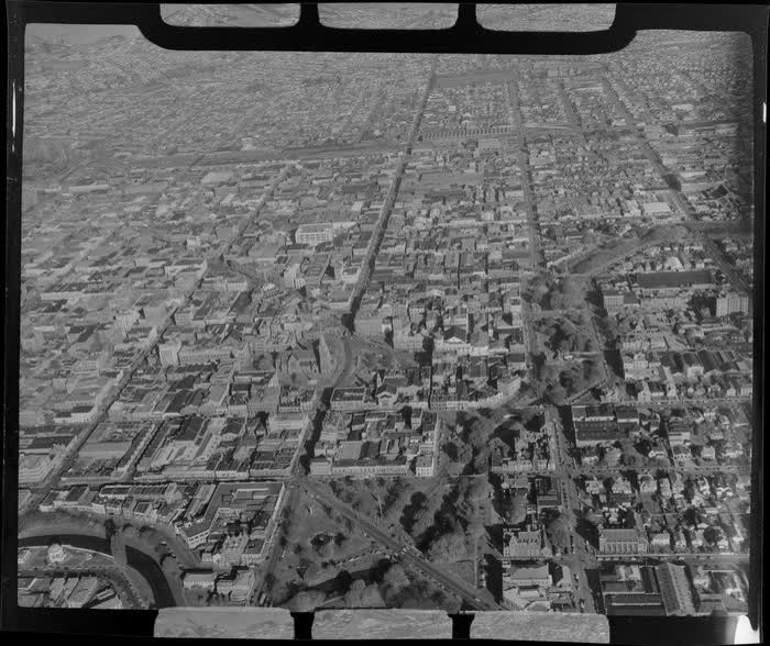 Christchurch Square and City, 1955