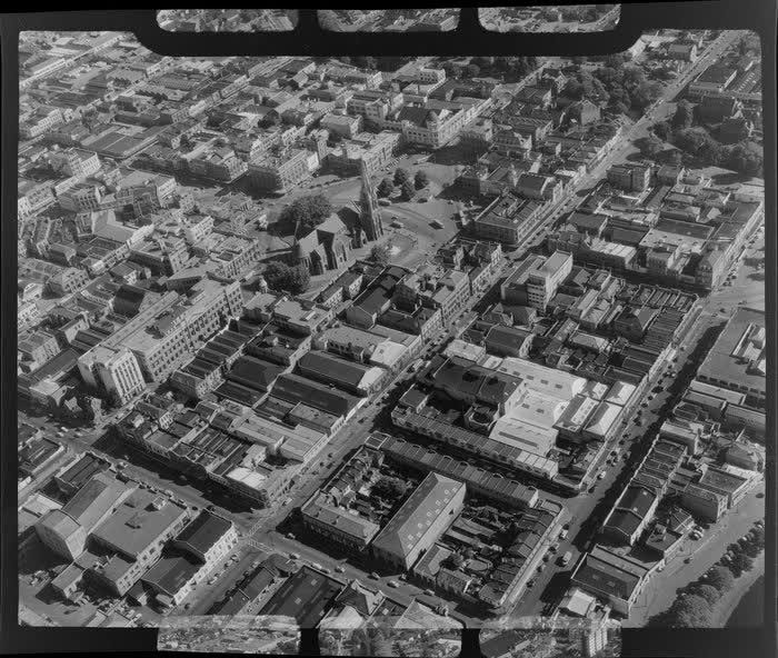 Cathedral Square, Christchurch, 1955