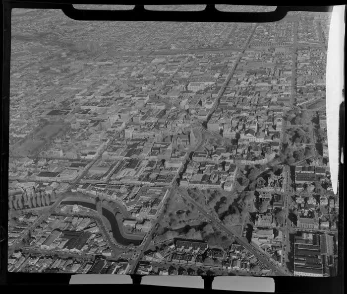 Christchurch Square and City, 1955