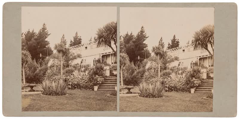 'Wainoni' - home and Pleasure Gardens at Tahuna Park built by Professor Bickerton, Christchurch, 1890
