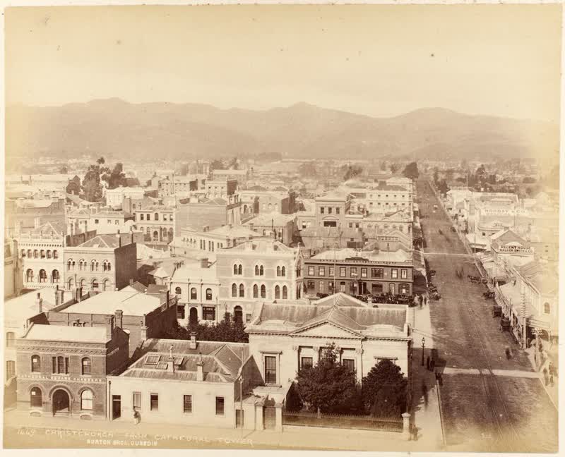 Christchurch from Cathedral Tower.  From the album: N.Z. Scenery, 1880
