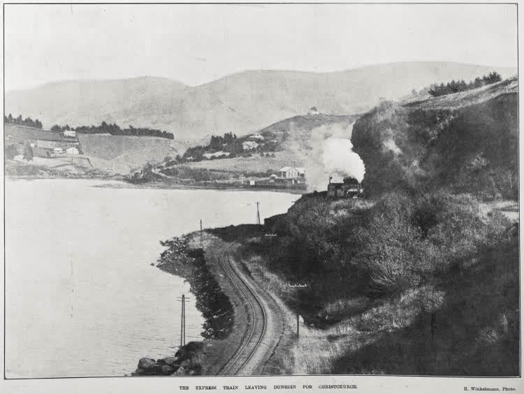 THE EXPRESS TRAIN LEAVING DUNEDIN FOR CHRISTCHURCH, 1904