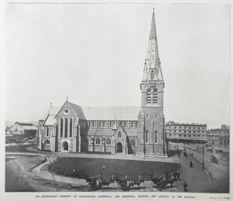THE CONSECRATION CEREMONY AT CHRISTCHURCH CATHERAL: THE CATHEDRAL, SHOWING THE ADDITION TO THE BUILDING, 1904