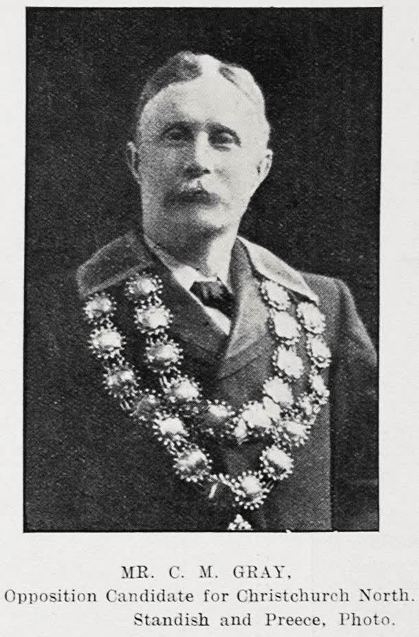 MR. C. M. Gray, Opposition Candidate for Christchurch North, 1905