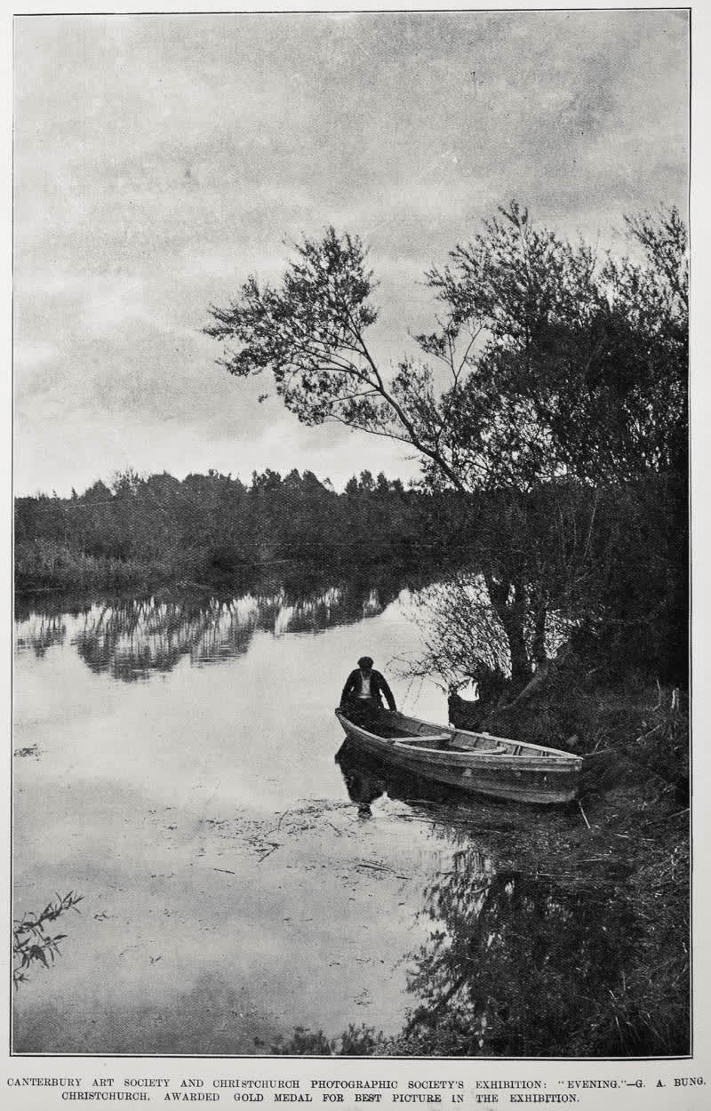 CANTERBURY ART SOCIETY AND CHRISTCHURCH PHOTOGRAPHIC SOCIETY'S EXHIBITION: 'EVENING.'-G. A. BUNG, CHRISTCHURCH, AWARDED GOLD MEDAL FOR BEST PICTURE IN THE EXHIBITION, 1905