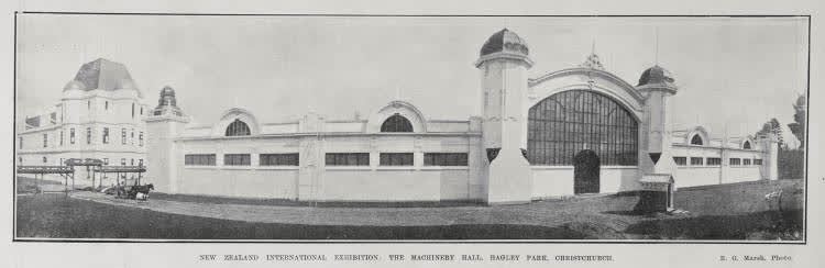 NEW ZEALAND INTERNATIONAL EXHIBITION: THE MACHINERY HALL, HAGLEY PARK, CHRISTCHURCH, 1906