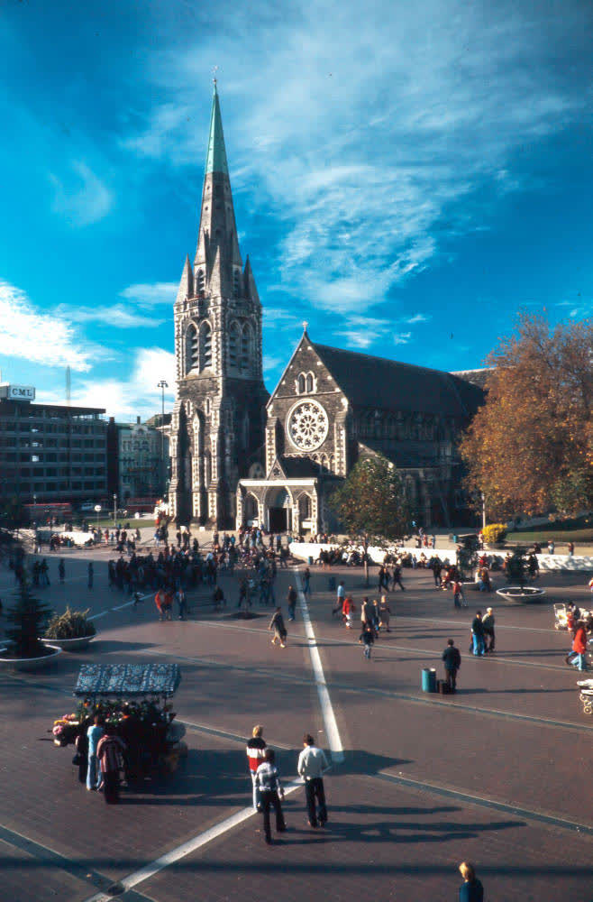 Cathedral Square, Christchurch, 1980