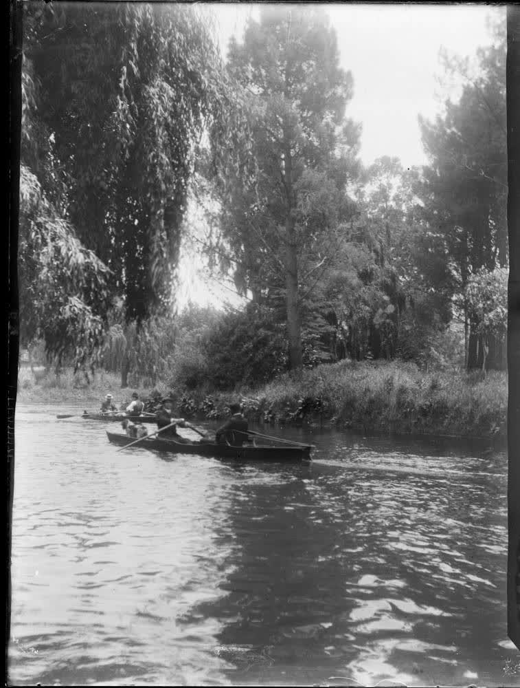 Rowing on the Avon River, Christchurch, 1906, 1900