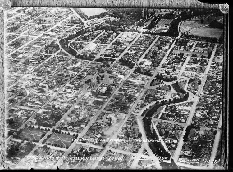 Christchurch from Aeroplane, 1918, 1918