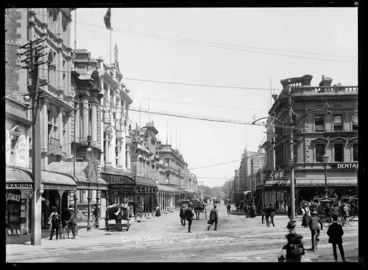 Cashel Street, Christchurch, 1900