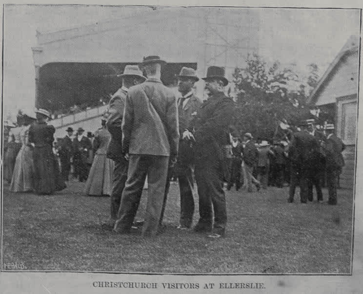 Christchurch visitors at Ellerslie, 1899