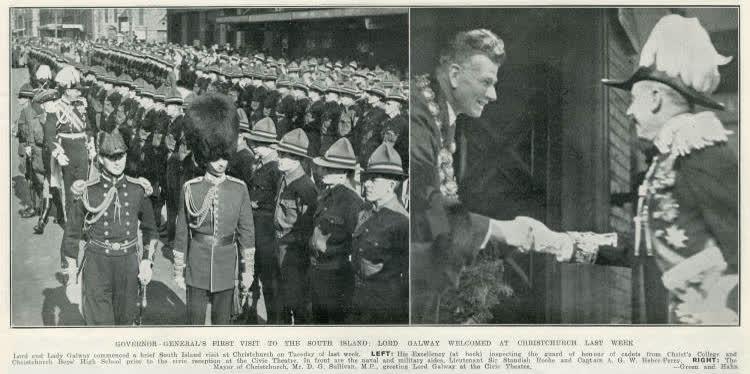 Governor General's first visit to the South Island: Lord Galway welcomed at Christchurch last week, 1935